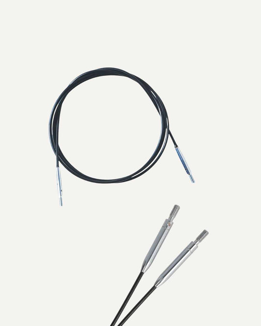 KnitPro Swivel 360° prjónasnúrur - svartar