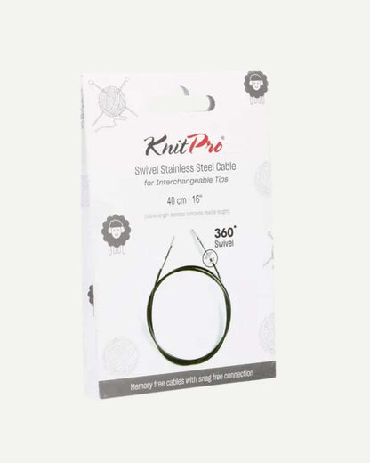 KnitPro Swivel 360° prjónasnúrur - svartar